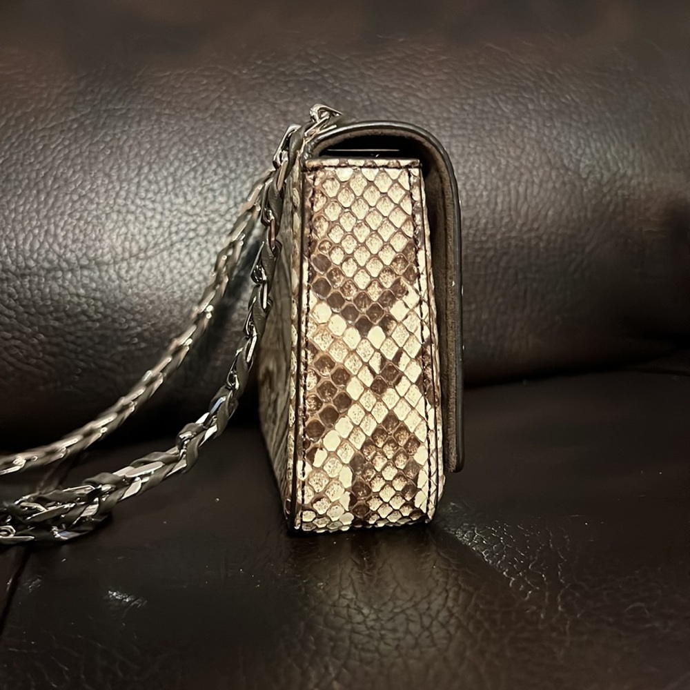 Fendi 3baguette Small Python Leather Chained Cros… - image 5